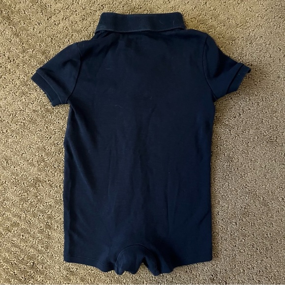 Ralph Lauren Blue Polo Classic Knit Romper - Picture 3 of 3